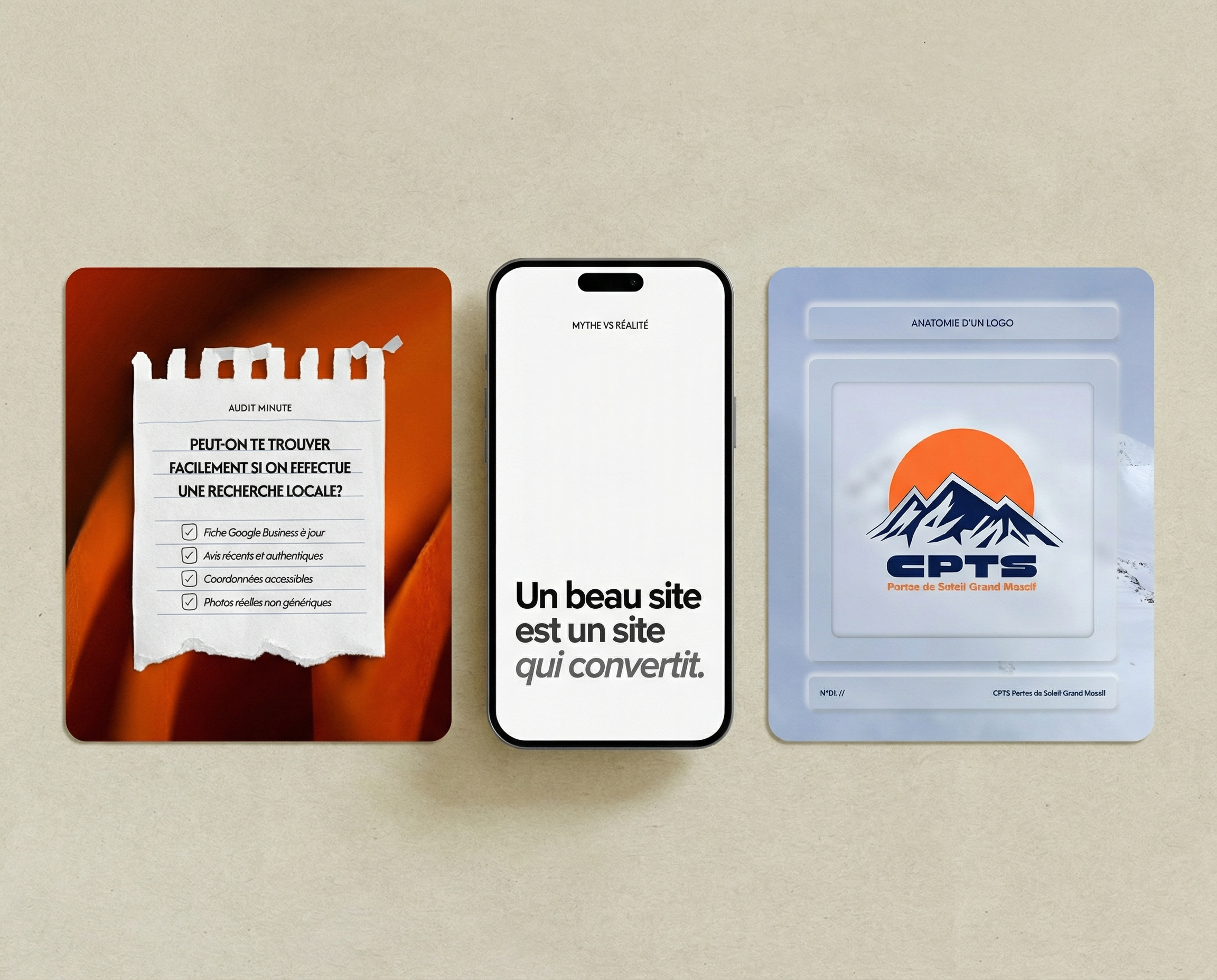 Graphic of a close up of a website depicting an Our Projects page with sample project names and dates.